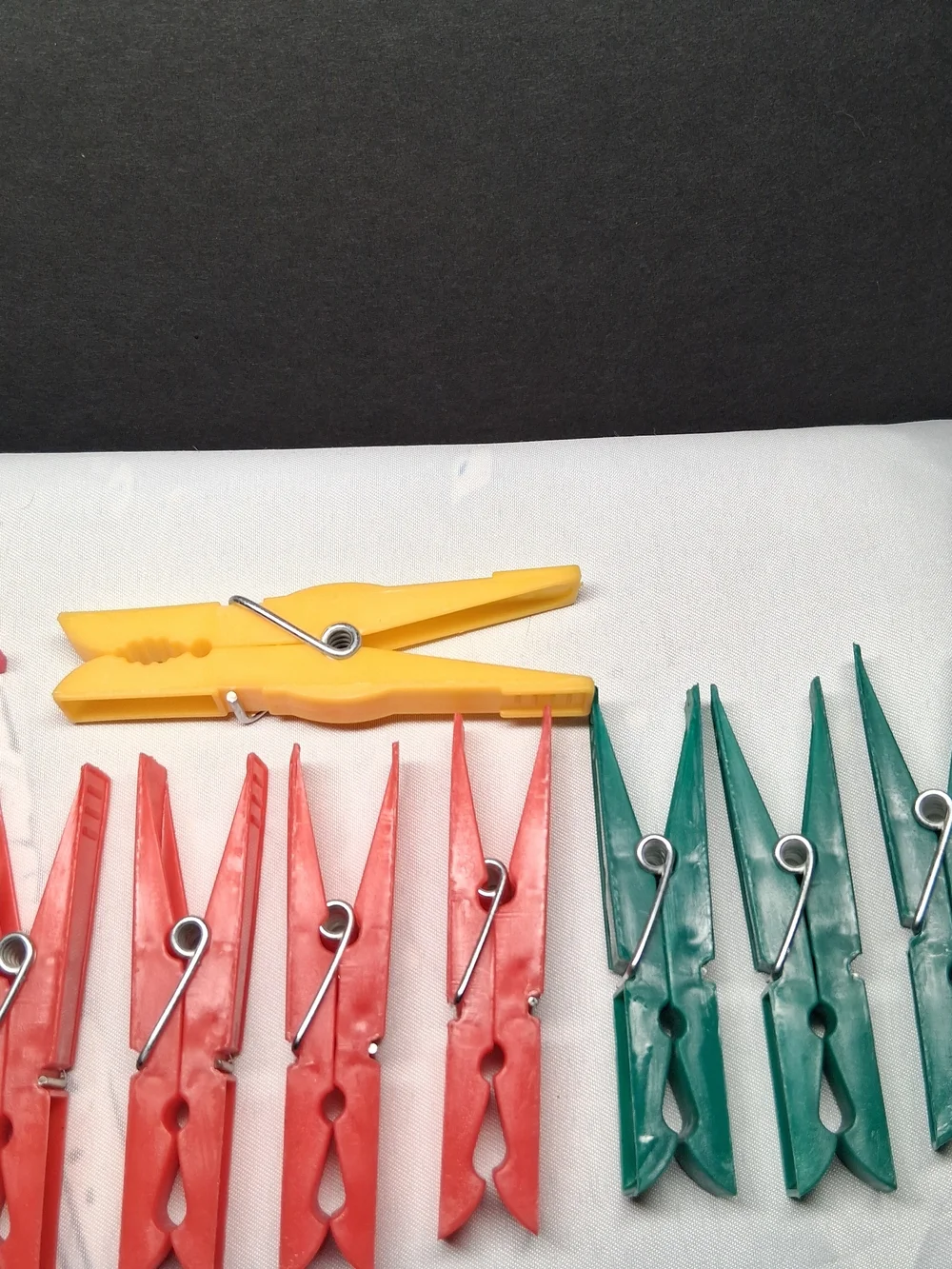 66 Vintage Plastic Clothespins Laundry Clips Spring Blue Red Yellow Green